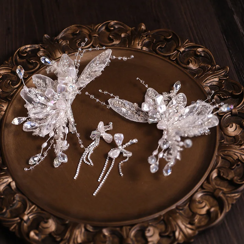 Korean mesh lace sequins flowers tassel edge hair clip earrings set wedding hair accessories bridal 
Korean mesh lace sequins flowers tassel edge hair clip earrings set wedding hair accessories bridal