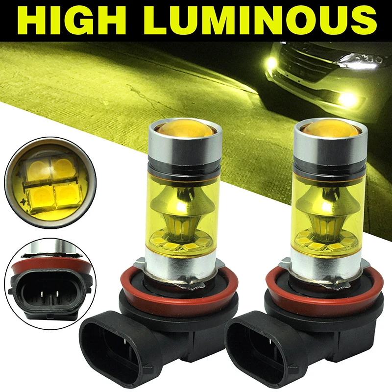 2PCS H11 H8 LED Car Fog Light DC12V~24V 100W 1000LM 4300K Yellow Day Running Light DRL Fog Driving Lamp Car Accessories
2PCS H11 H8 LED Car Fog Light DC12V~24V 100W 1000LM 4300K Yellow Day Running Light DRL Fog Driving Lamp Car Accessories