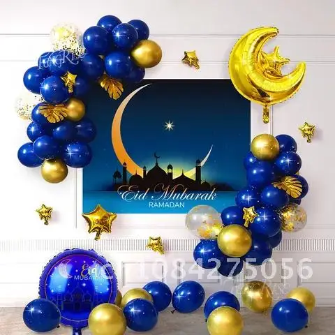 

Moon Aluminum Foil Balloons Set Islamic Muslim Party Ballons EID Al Adha Ramadan Kareem Decoration For Home EID Mubarak