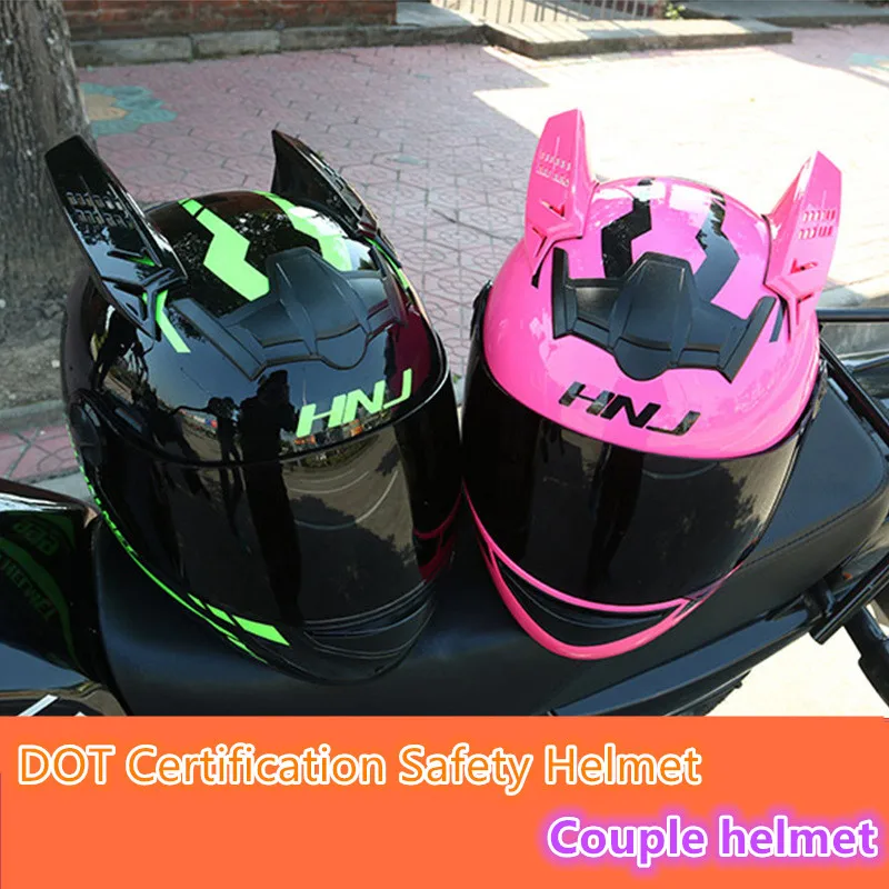 Couple Helmet DOT Certification Safety Helmet Motorcycle Full Face Horned Helmet for Women Men Breathable Gift for Girlfriend
Couple Helmet DOT Certification Safety Helmet Motorcycle Full Face Horned Helmet for Women Men Breathable Gift for Girlfriend