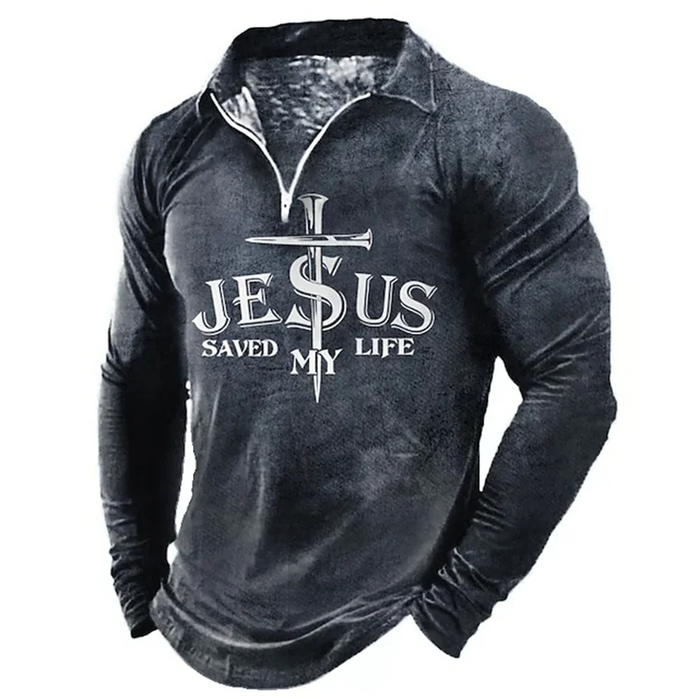 Christian T Shirts Collar Polo Golf Letter Clothing Men's Tops Turndown Jesus Christ Cross 3D Print Long Sleeve Zipper Vintage
Christian T Shirts Collar Polo Golf Letter Clothing Men's Tops Turndown Jesus Christ Cross 3D Print Long Sleeve Zipper Vintage