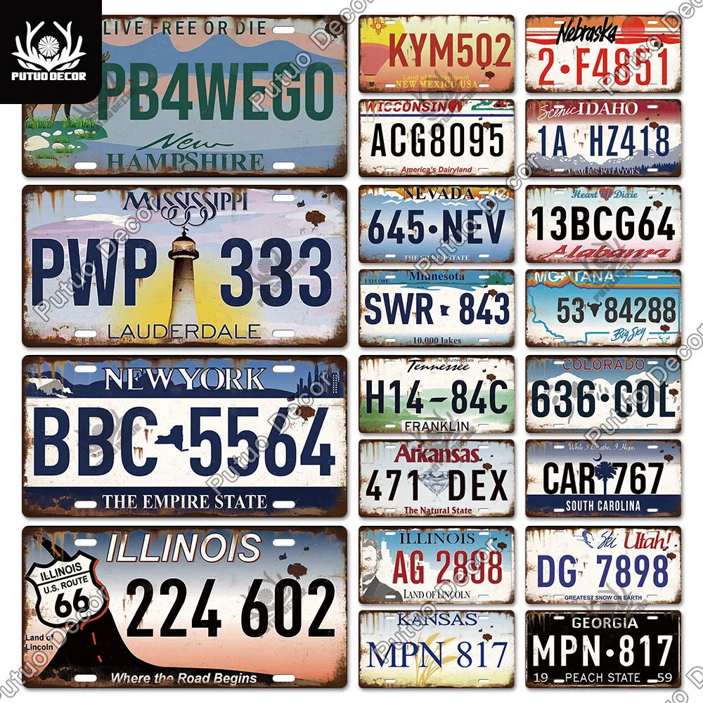 Putuo Decor American Metal Sign Licenses PlatePlaque Metal Vintage Tin Sign Decoration Cafe Man Bar Pub Cave Coffee Wall Decor
Putuo Decor American Metal Sign Licenses PlatePlaque Metal Vintage Tin Sign Decoration Cafe Man Bar Pub Cave Coffee Wall Decor