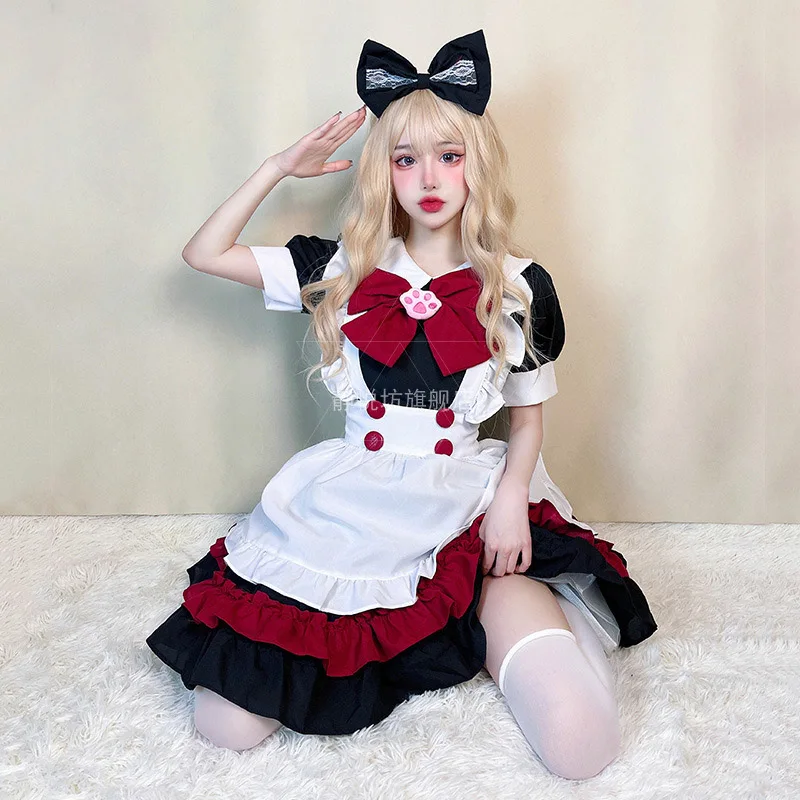 

Lolita Dress Cosplay Women Maid Attire Halloween Costume Multi-Piece Set Anime Disfraz Carnival Fancy Party Vestidos