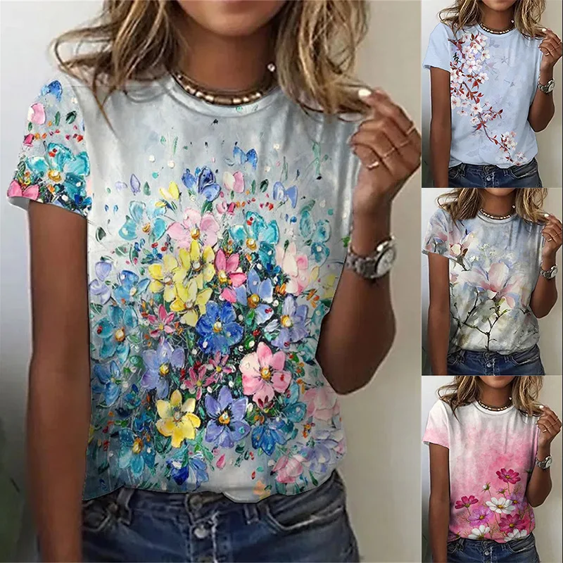 2023 Summer Women's Printed Short Sleeve Round Neck T-Shirt Woman & Female Fashion Casual Top Lady Clothing
2023 Summer Women's Printed Short Sleeve Round Neck T-Shirt Woman & Female Fashion Casual Top Lady Clothing