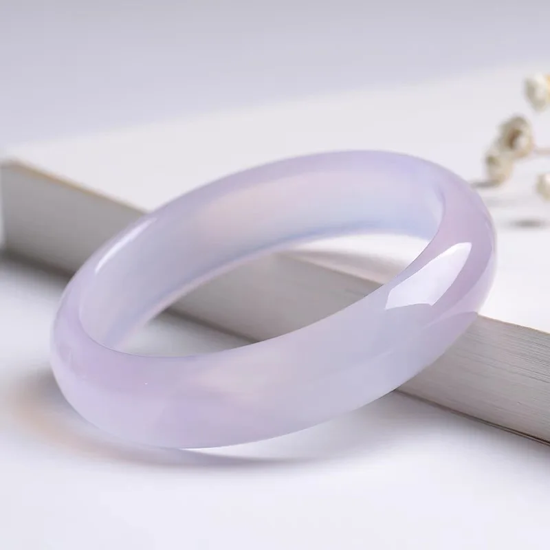 

"Violet" lychee jelly high ice agate bracelet natural color pale purple chalcedony crystal fairy jade bracelet