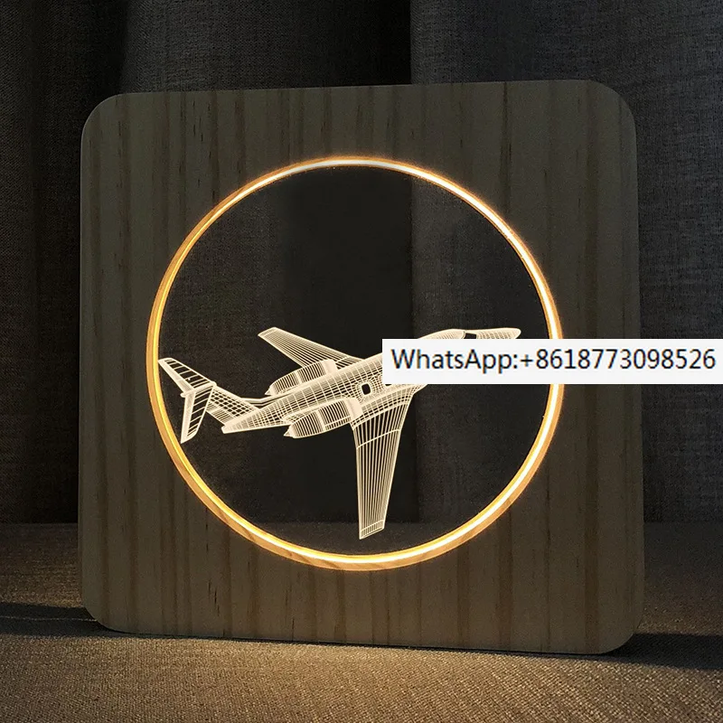 Solid wood hollow frame, wooden night light desk lamp, aircraft visual 3D acrylic FS-A3602W warm white light FS-A3602W 5v 1 2W
Solid wood hollow frame, wooden night light desk lamp, aircraft visual 3D acrylic FS-A3602W warm white light FS-A3602W 5v 1 2W
