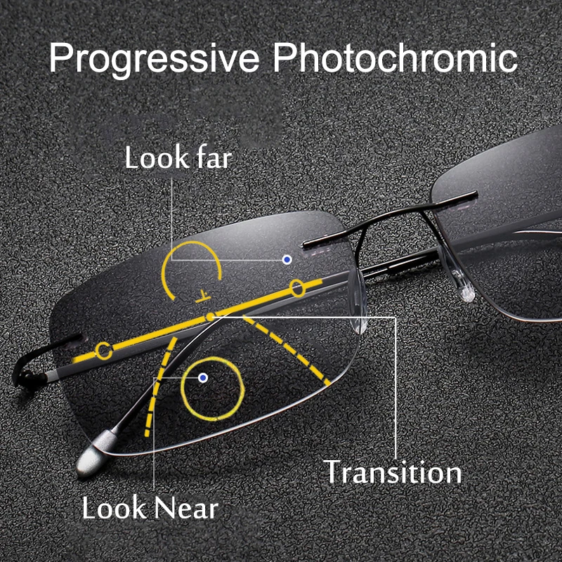 Titanium Alloy Progressive Photochromic Reading Glasses Men Women Multifocal Anti-Blue Ray Computer Eyewear Rimless Ultra-light
Titanium Alloy Progressive Photochromic Reading Glasses Men Women Multifocal Anti-Blue Ray Computer Eyewear Rimless Ultra-light