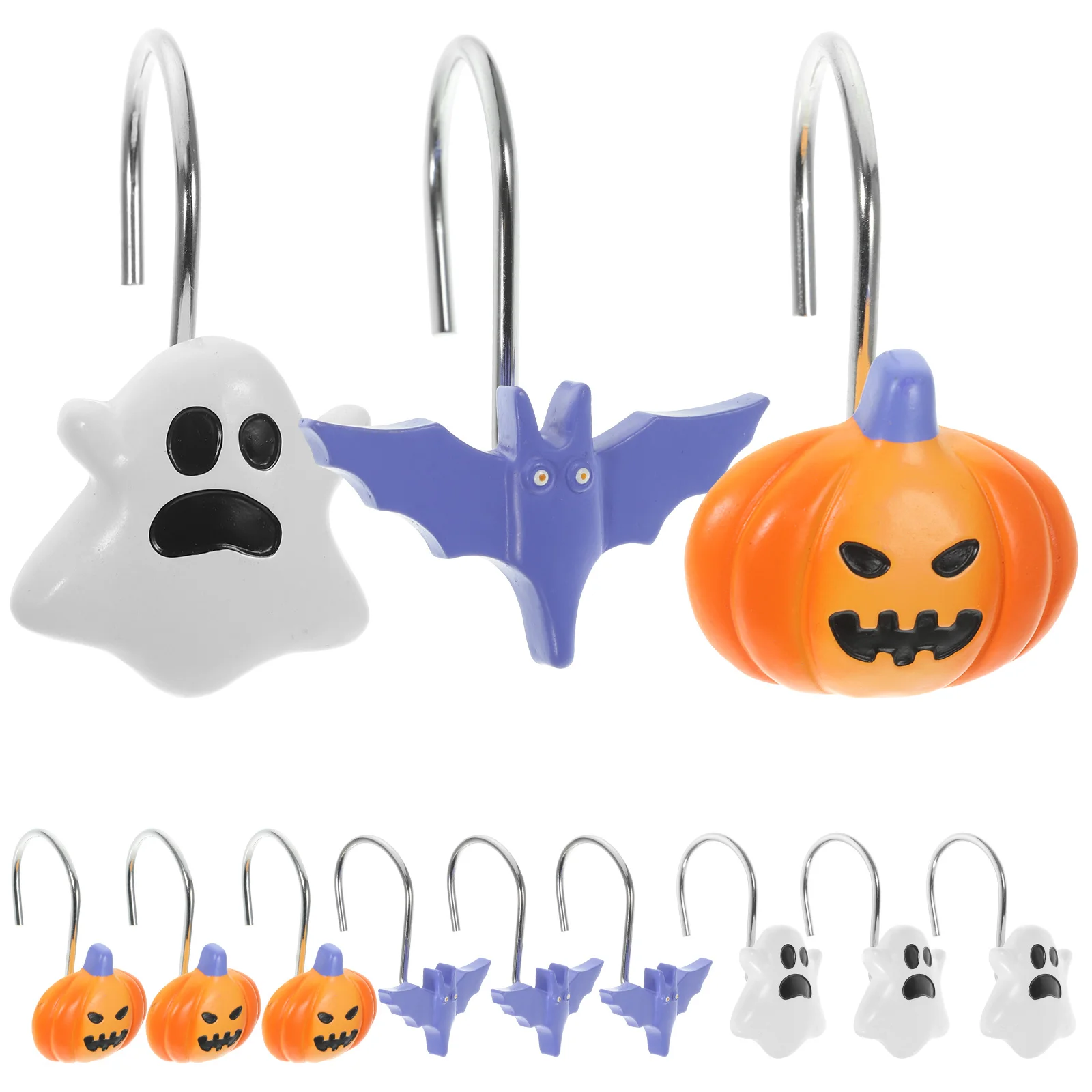 Halloween Theme Hooks Shower Curtain Hooks Bat Pumpkin Ghost Shower Curtain Hooks Party Decorative Bath Curtain Rings
Halloween Theme Hooks Shower Curtain Hooks Bat Pumpkin Ghost Shower Curtain Hooks Party Decorative Bath Curtain Rings