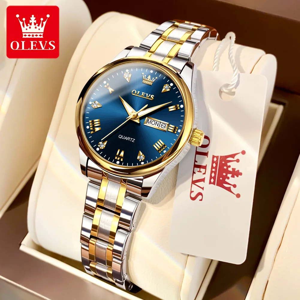 

OLEVS Fashion Quartz Watch for Women Luxury Stainless Steel Women's Watches Waterproof Luminous Elegant Ladies Wrist Watch Reloj