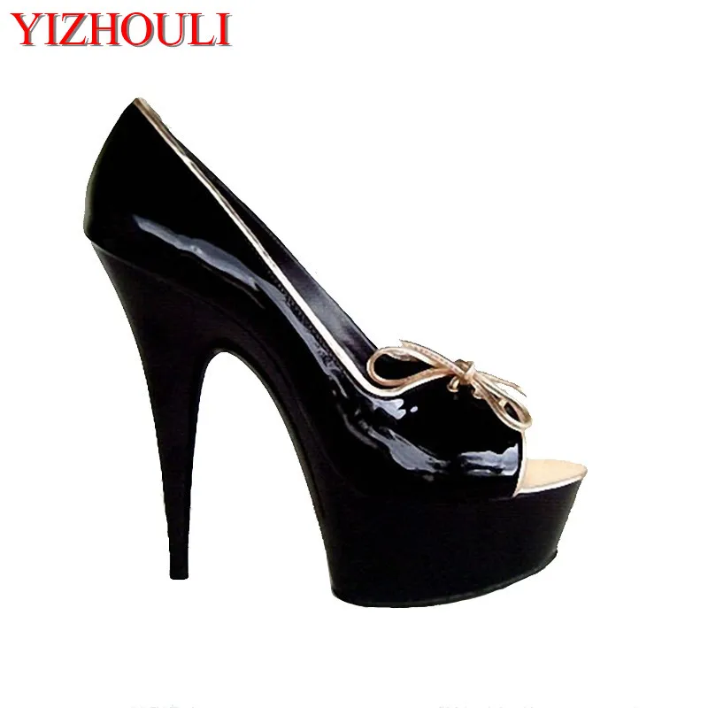 

Fashionable Open Toe PU Patent Leather Platforms Women 15cm Sexy High Heel Shoes, Stiletto, Wedding / Party Shoes dance shoes