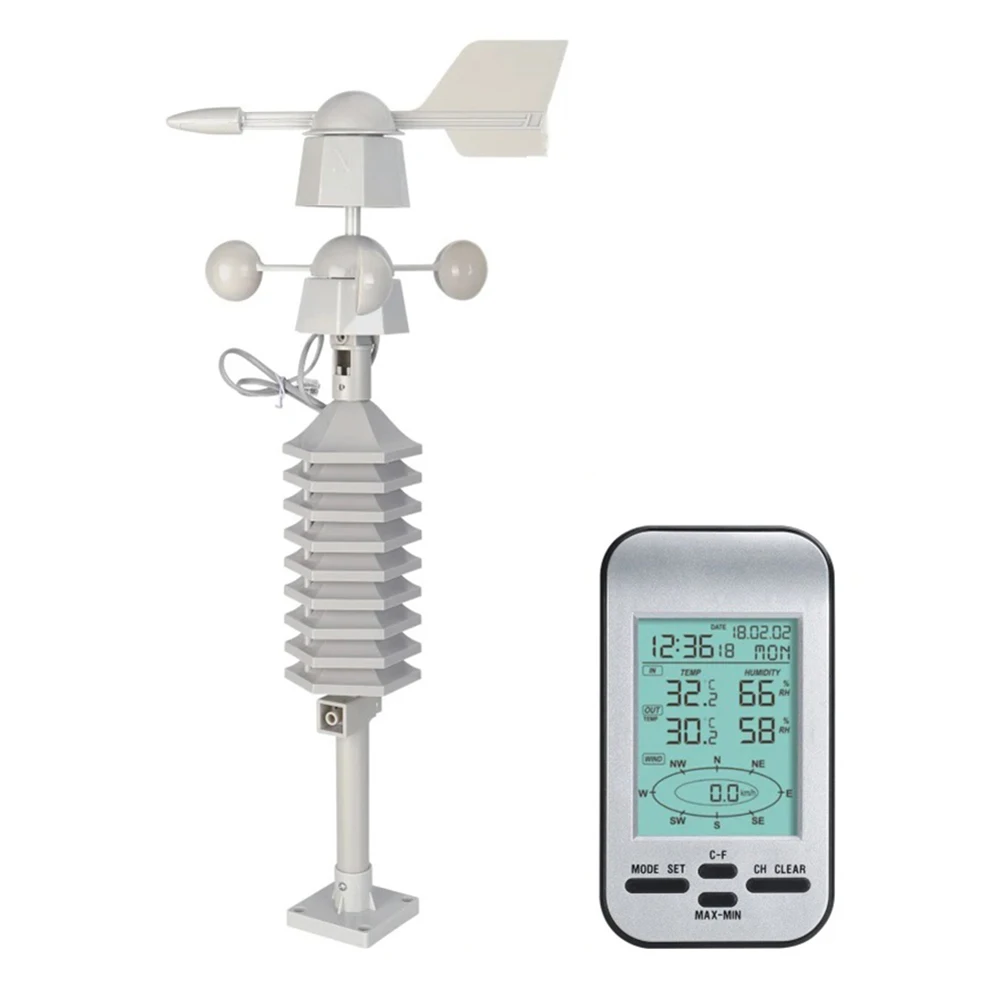 Wireless Weather Station Clock Wind Sensor LCD Outside Wind Speed Direction Home Chill Temperature Humidity Meter
Wireless Weather Station Clock Wind Sensor LCD Outside Wind Speed Direction Home Chill Temperature Humidity Meter
