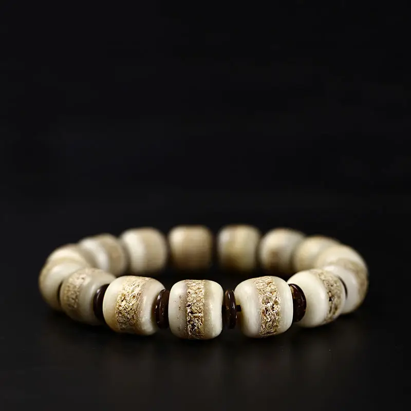 

UMQ Tibetan Yak Bone Bracelet Gabala Linggu Buddha Beads Bone Products Literary Play Rosary Bone Gifts For Men's HandString Tide