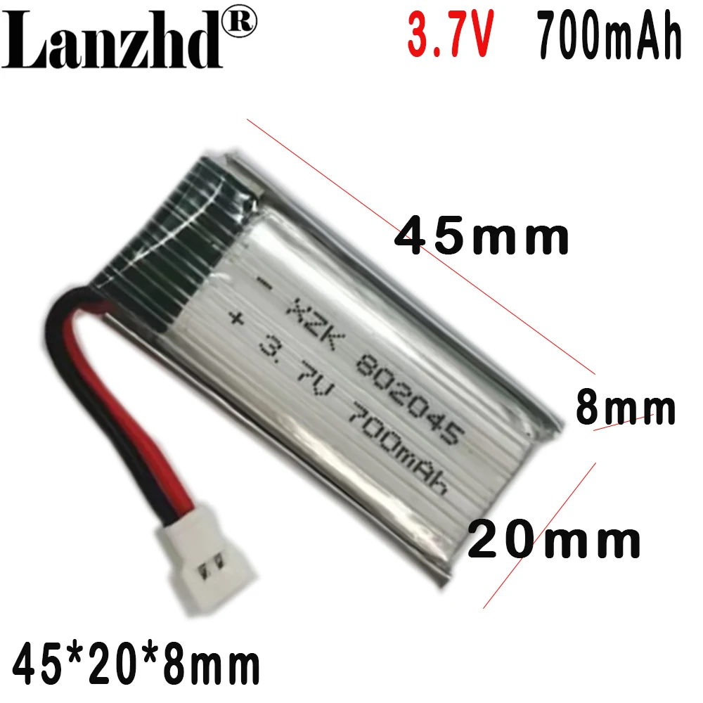 802045 High rate polymer lithium Battery 800mAh 3.7V For Aircraft X5SW Drone accessories
802045 High rate polymer lithium Battery 800mAh 3.7V For Aircraft X5SW Drone accessories