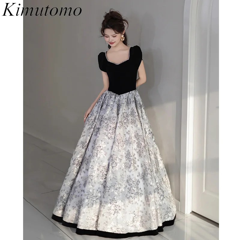 Kimutomo Hepburn Wind Evening Gowns Patchwork Floral Vintage Contrast Palace Style Maxi Dresses French High Waist Vestidos Women
Kimutomo Hepburn Wind Evening Gowns Patchwork Floral Vintage Contrast Palace Style Maxi Dresses French High Waist Vestidos Women