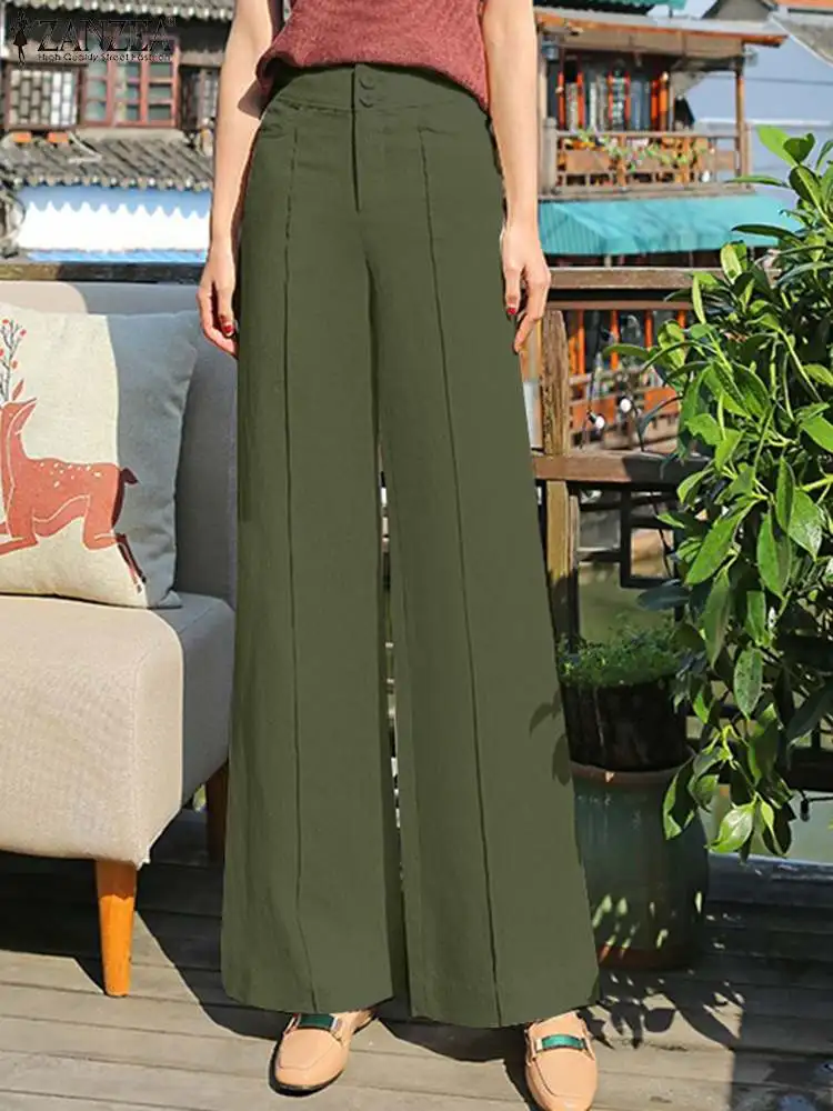 ZANZEA Fashion Wide Leg Pants Female Vintage Trim OL Work Pantalon Summer Women Solid Color Button Trousers Casual Loose Palazzo
ZANZEA Fashion Wide Leg Pants Female Vintage Trim OL Work Pantalon Summer Women Solid Color Button Trousers Casual Loose Palazzo