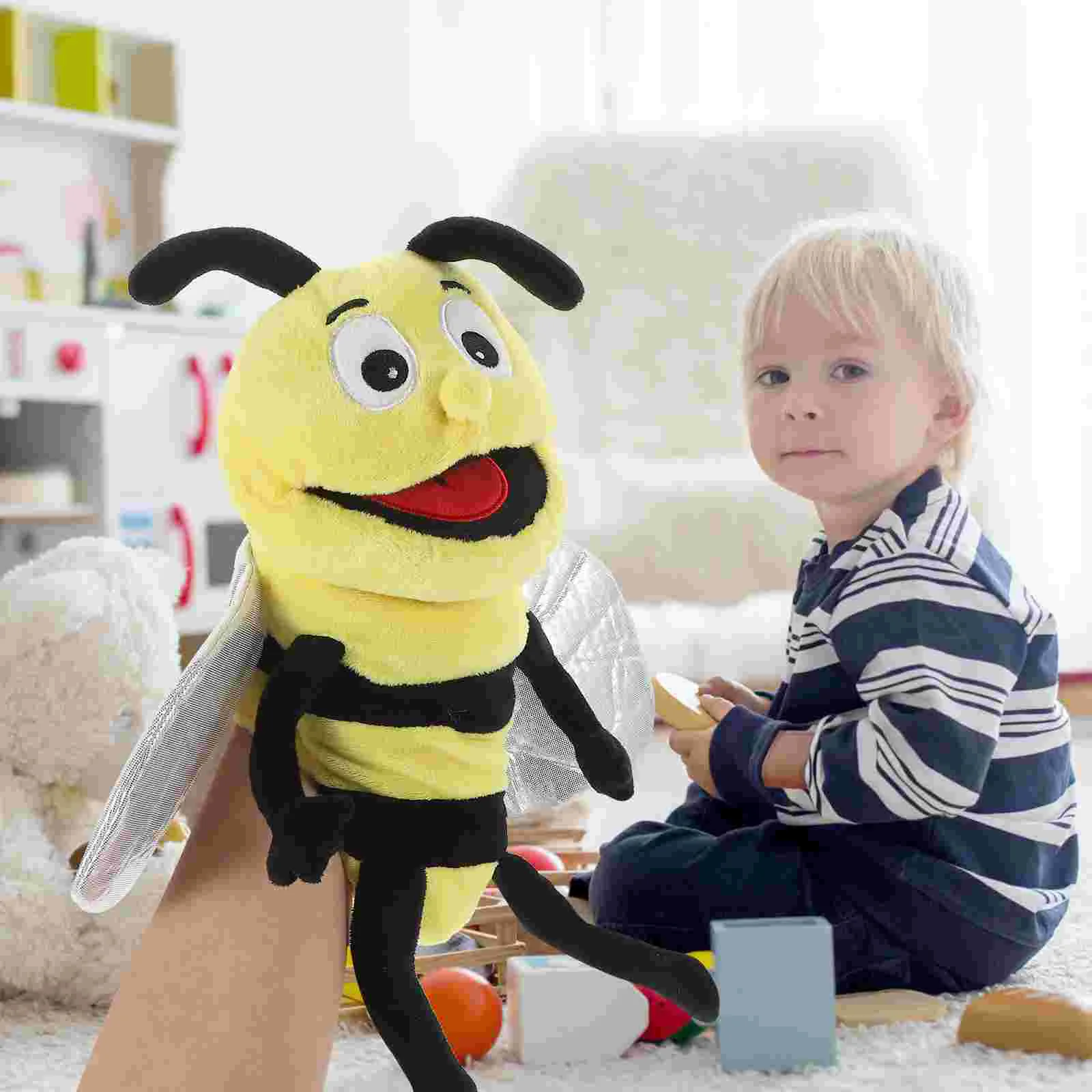 

Bee Hand Puppet Puppets Christmas Animal Finger Stuffed Toy Cotton Interactive Story Telling