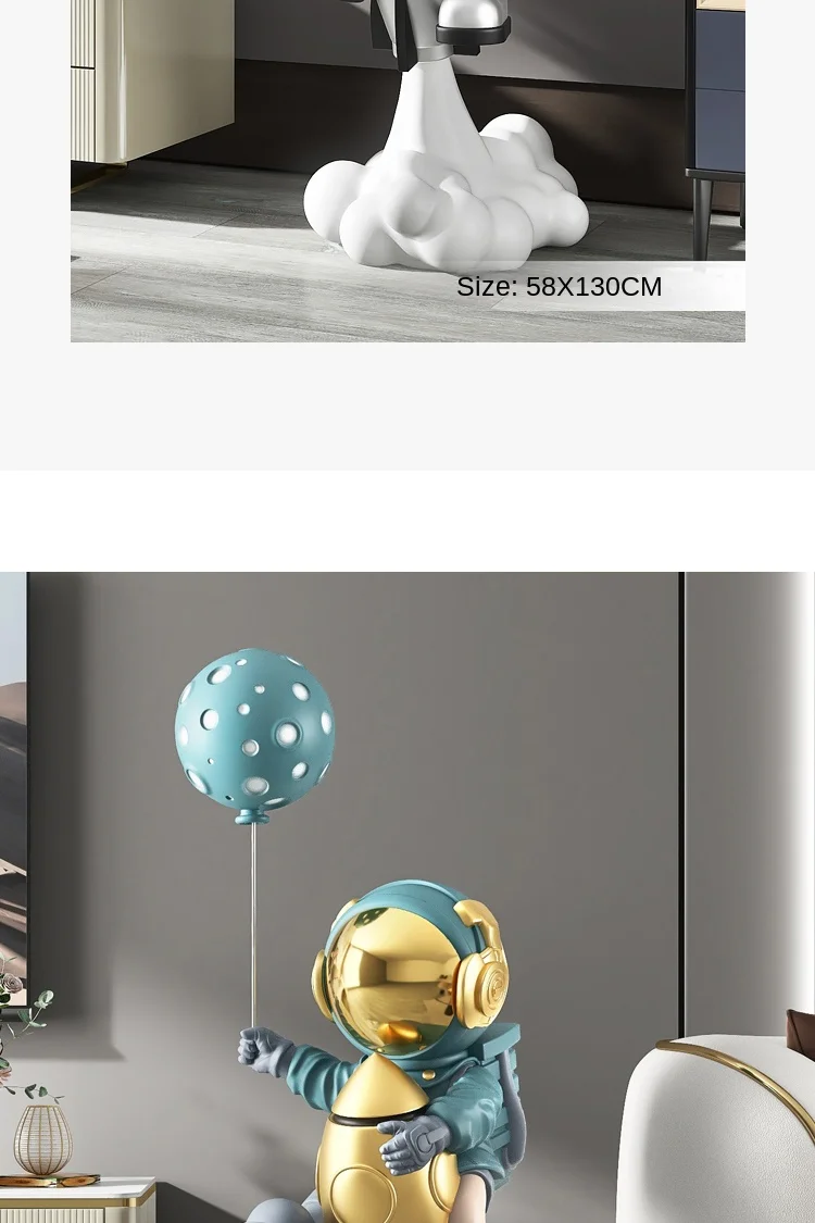 Balloon Astronaut Sculptures 95CM Large Floor Ornaments Home Decor Statue Living Room TV Cabinet Decoration Accessories Figurine Balloon Astronaut Sculptures 95CM Large Floor Ornaments Home Decor Statue Living Room TV Cabinet Decoration Accessories Figurine