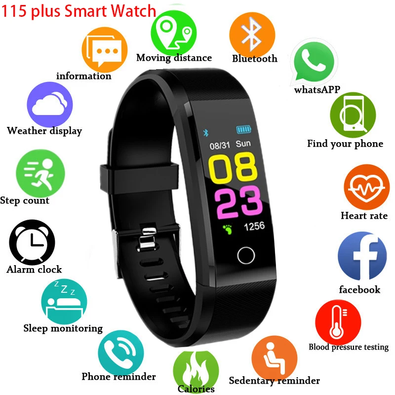 115 Plus Smart Watch Waterproof Sport Smart Wristband Bluetooth Heart Rate Fitness Bracelet Smartwatch for Android IOS pk Y68 M6
115 Plus Smart Watch Waterproof Sport Smart Wristband Bluetooth Heart Rate Fitness Bracelet Smartwatch for Android IOS pk Y68 M6
