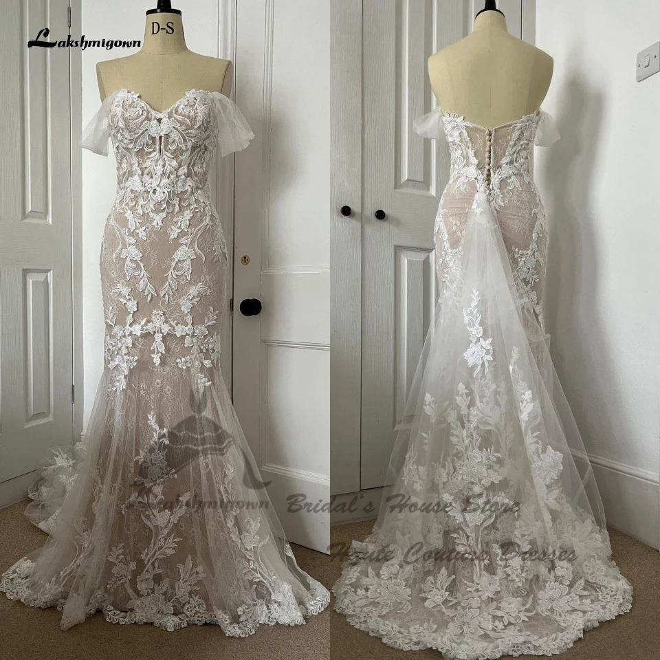 Lakshmigown Champagne Mermaid Wedding Dresses Long Train 2024 Vestidos De Novia Vintage Boho Lace Birdal Gowns Off The Shoulder
Lakshmigown Champagne Mermaid Wedding Dresses Long Train 2024 Vestidos De Novia Vintage Boho Lace Birdal Gowns Off The Shoulder