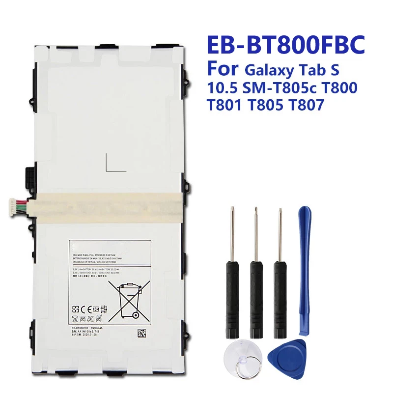 

Replacement Battery EB-BT800FBC For Samsung GALAXY Tab S 10.5 T800 T801 T805 T807 SM-T805c EB-BT800FBU EB-BT800FBE 7900mAh