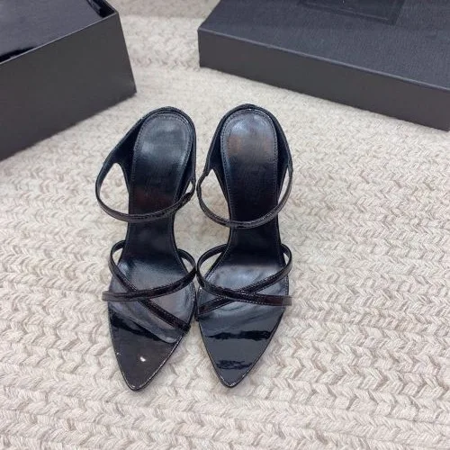 

New Outgoing Casual Slim Heels High Heels with Pointed Crossed Sandals, Genuine Leather Sexy European and American Women's Shoes