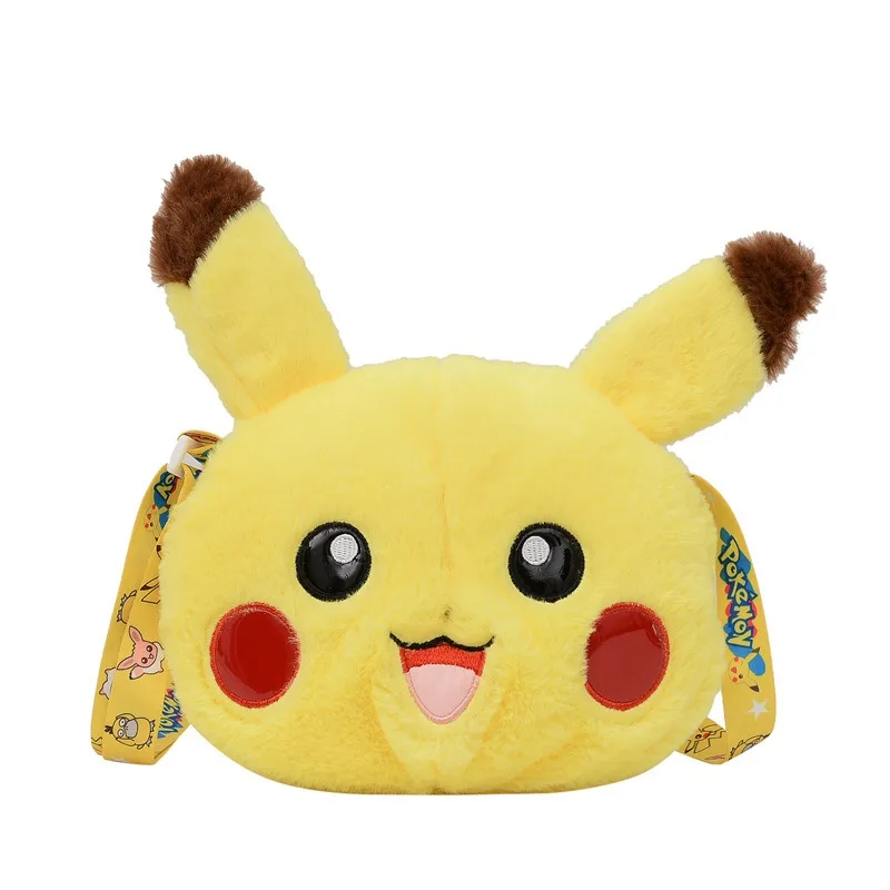 

20CM Pokemon Anime Toy Kawaii Pikachu Single Shoulder Fashion Bag Cute Coin Purse Soft Messenger Comic Bag Girls Birthday Gift