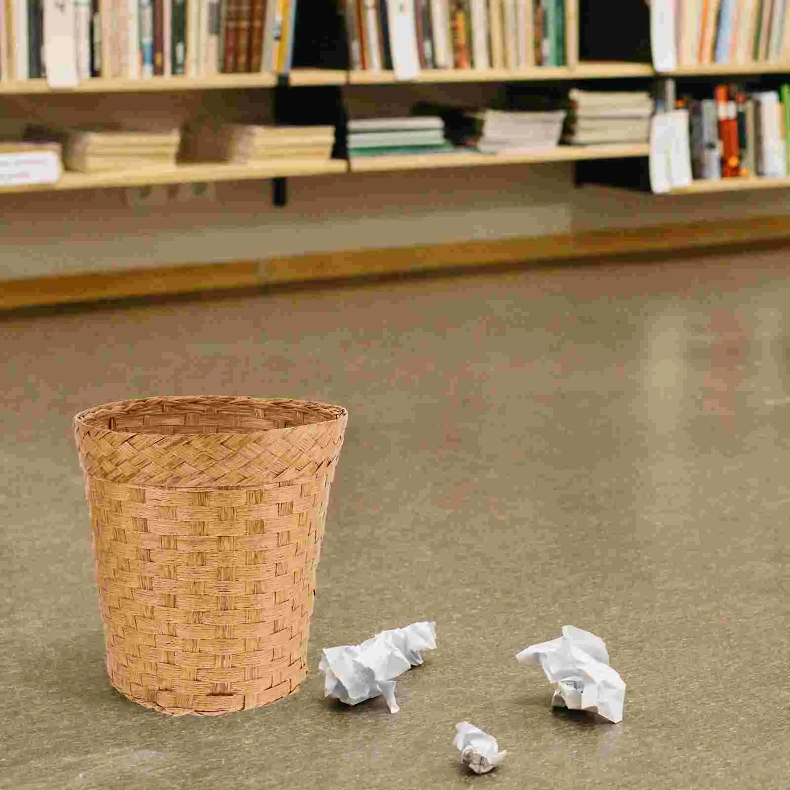 

Wicker Trash Can Rattan Waste Basket Small Round Garbage Bin Seagrass Woven Basket Plant Flower Pot Rubbish Recycling Bin
