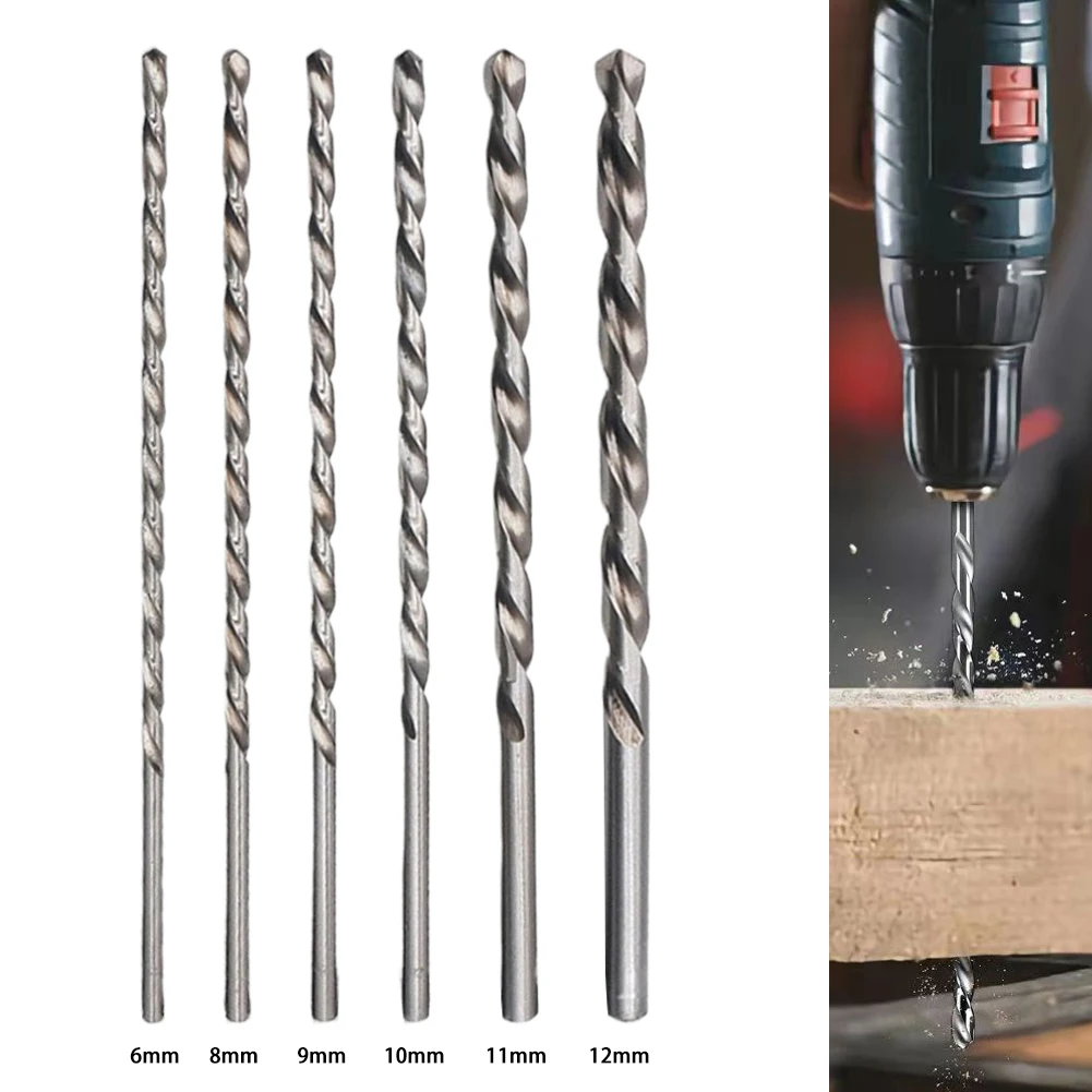 6PCS 300mm Extra Long HSS Drill Bits 6-12mm Drill Diameter For Soft Metal Wood Plastic Copper Drilling Tools Accessories
6PCS 300mm Extra Long HSS Drill Bits 6-12mm Drill Diameter For Soft Metal Wood Plastic Copper Drilling Tools Accessories