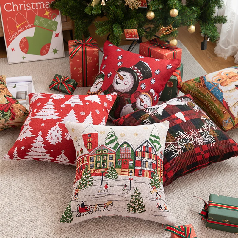 Merry Christmas Red Pillowcase Snowflake Elk Snowman Embroidered Decorative Pillows for Sofa Christmas Cushion Cover 45X45Cm
Merry Christmas Red Pillowcase Snowflake Elk Snowman Embroidered Decorative Pillows for Sofa Christmas Cushion Cover 45X45Cm