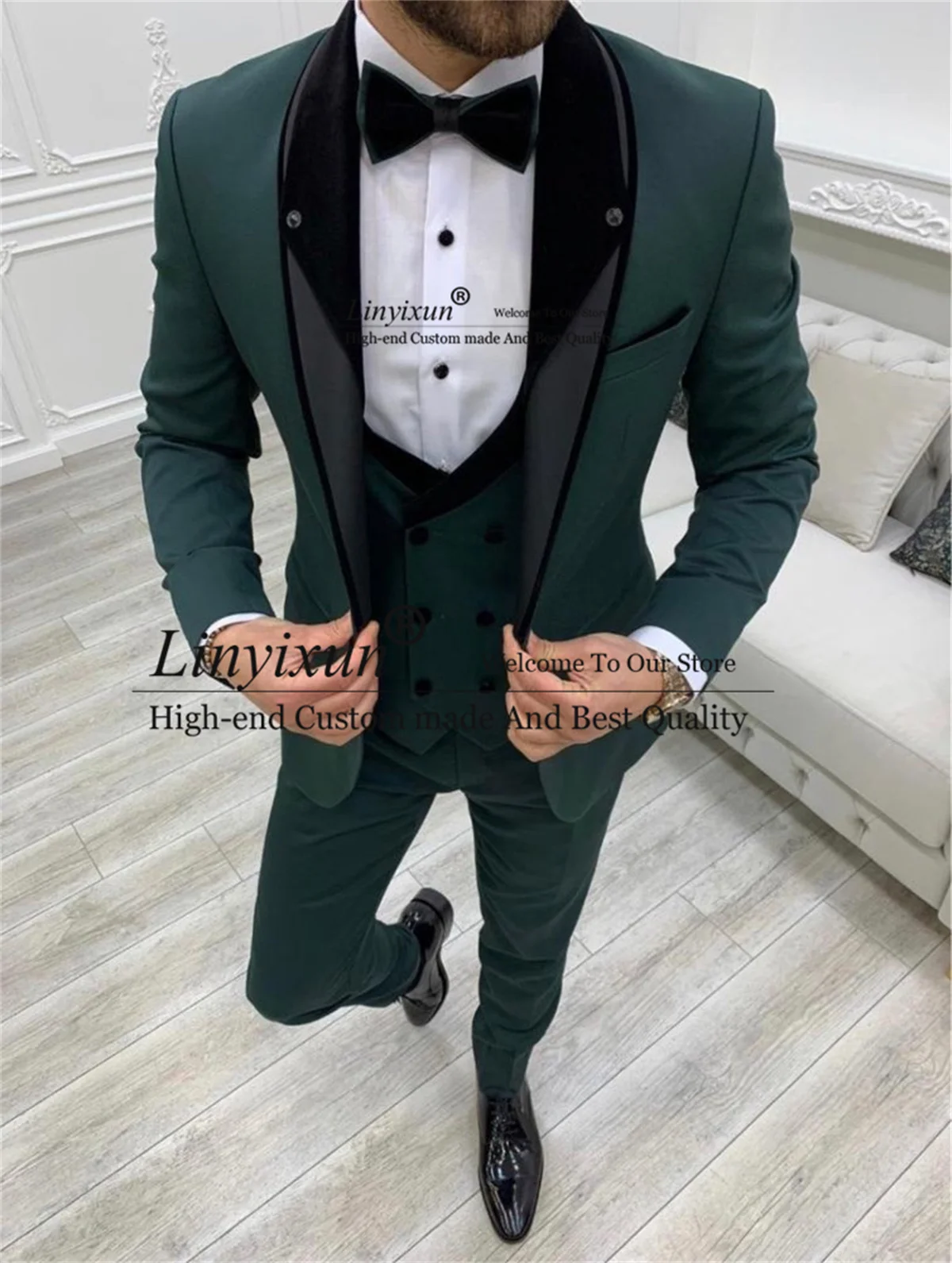 Green Men's Suits 3 Pieces Set Groom Wedding Tuxedos Slim Fit Groomsmens Wear Prom Party Blazer Vest Pants Outfit ropa hombre
Green Men's Suits 3 Pieces Set Groom Wedding Tuxedos Slim Fit Groomsmens Wear Prom Party Blazer Vest Pants Outfit ropa hombre