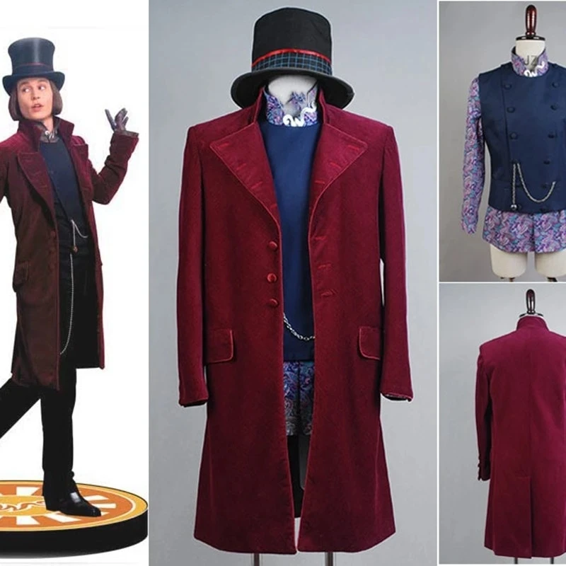 Movie Cosplay Charlie and The Chocolate Factory Willy Wonka Costume Cosplay Full Suit Halloween Costumes women men
Movie Cosplay Charlie and The Chocolate Factory Willy Wonka Costume Cosplay Full Suit Halloween Costumes women men