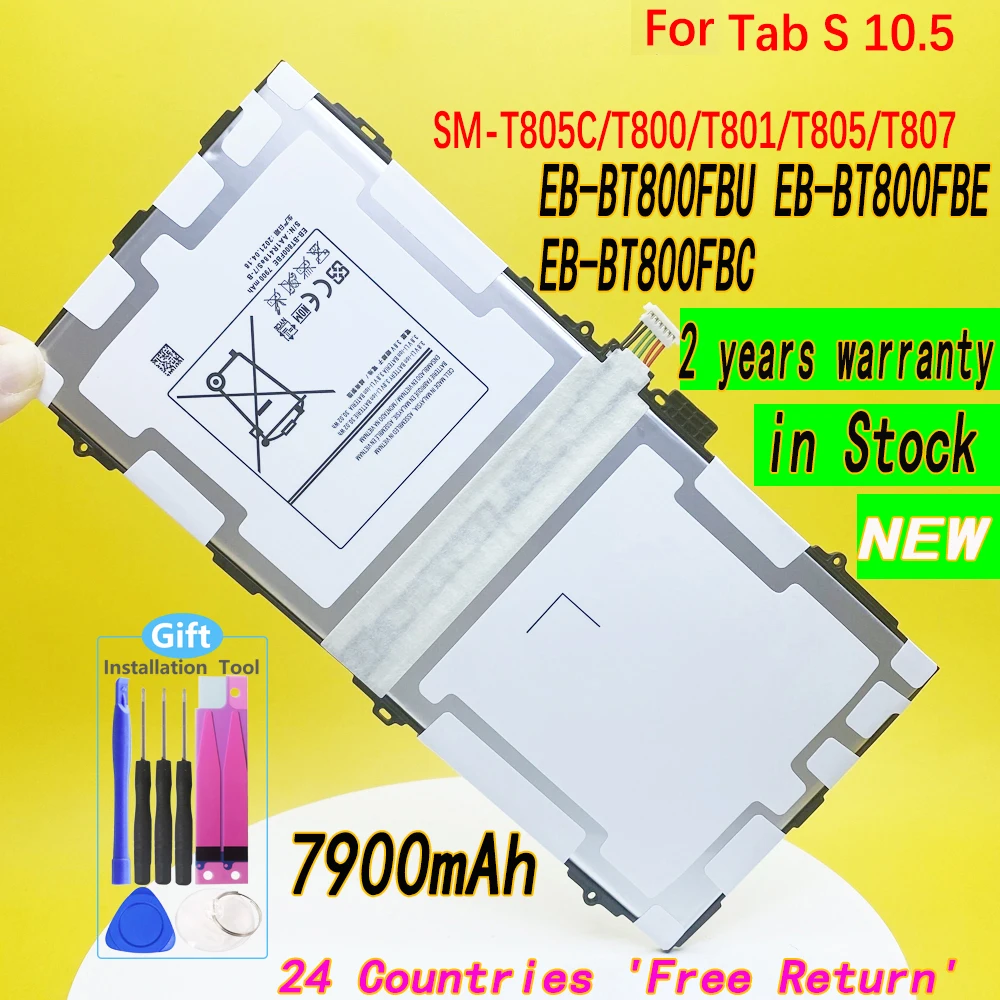 

EB-BT800FBU Tablet Battery For Samsung GALAXY Tab S 10.5 SM-T805C/T800/T801/T805/T807 EB-BT800FBE EB-BT800FBC 7900mAh New