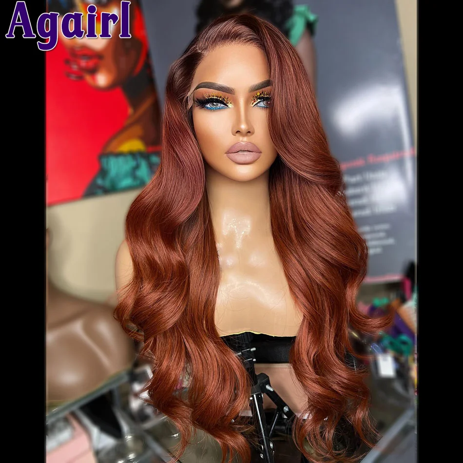 

Ginger Brown 5X5 Glueless Lace Closure Human Hair Wigs for Women 13X6 13x4 Body Wave Lace Frontal Wigs PrePlucked with Baby Hair