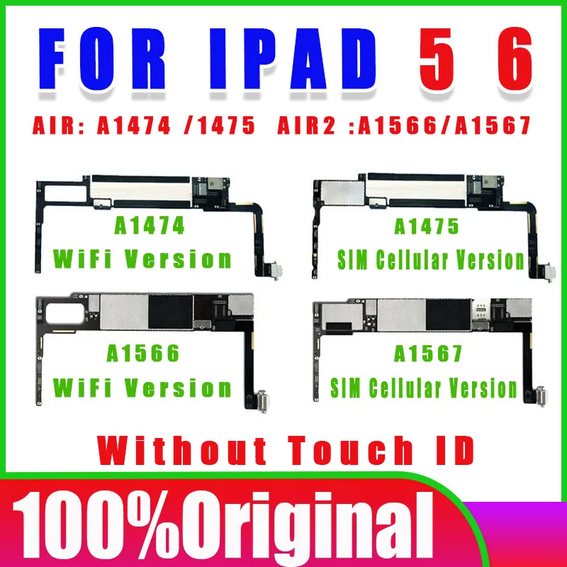 Free iCloud Logic Board For iPad 5 6 Air 1 2 Motherboard A1566 A1474 A1475 WIFI & WIFI Cellular Mainboard for iPad AIR1 AIR2
Free iCloud Logic Board For iPad 5 6 Air 1 2 Motherboard A1566 A1474 A1475 WIFI & WIFI Cellular Mainboard for iPad AIR1 AIR2