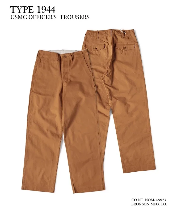 Bronson 1944 USMC Officer Chino Pants Straight-Leg Mens Military Trousers Khakis 66 S0d5ff30c13a542db92ed29629f00fafaW