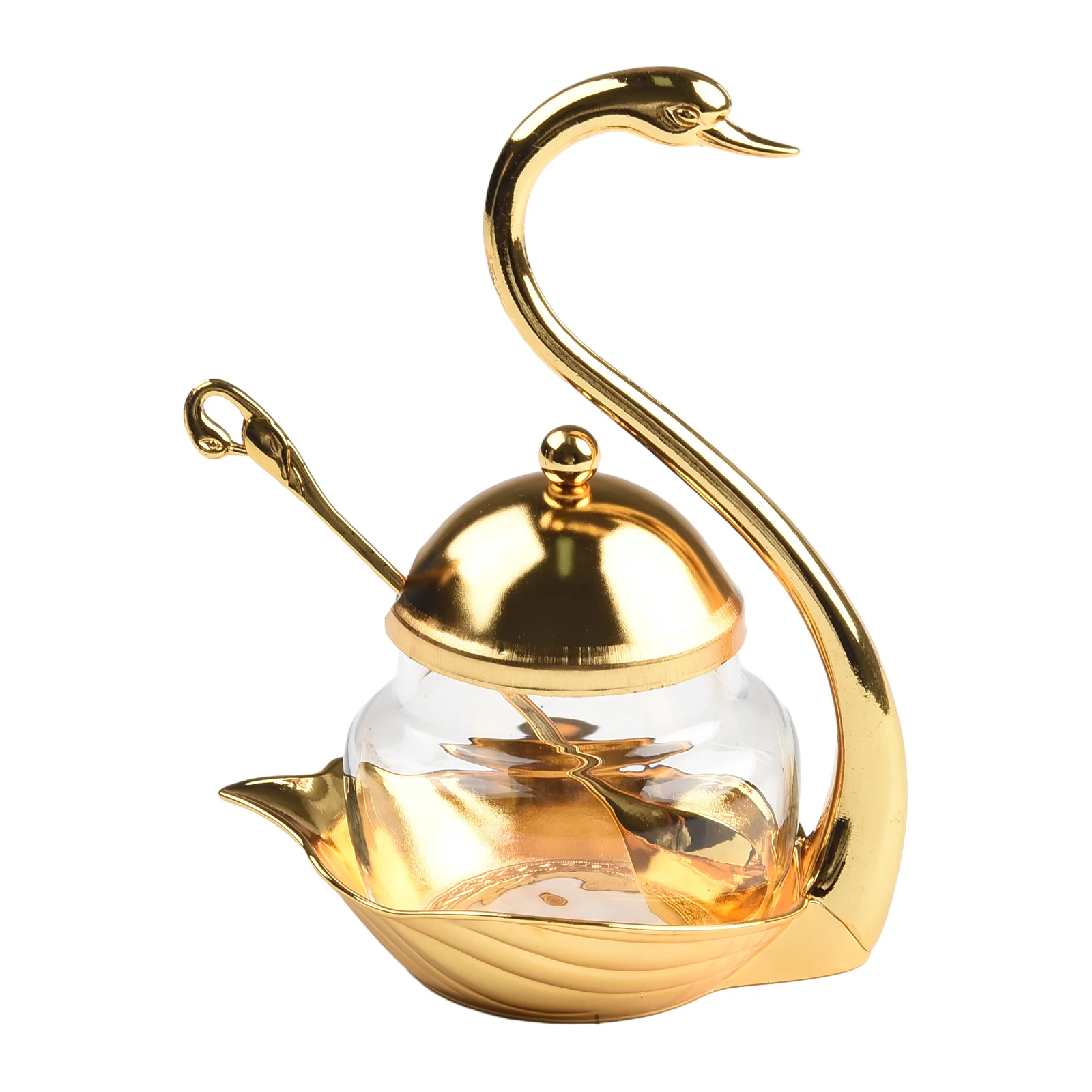 

Seasoning Container Condiment Pot Swan Rack With Serving Spoon Kitchen Supplies Seasoning Spice Box Spice Glass Jar