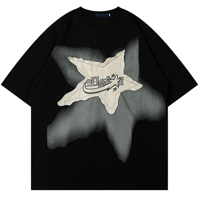 Men Oversized T Shirt Star Splicing Harajuku Streetwear Tshirts 2023 Summer Fashion Casual Loose Cotton Hip Hop Y2K Tees Tops
Men Oversized T Shirt Star Splicing Harajuku Streetwear Tshirts 2023 Summer Fashion Casual Loose Cotton Hip Hop Y2K Tees Tops