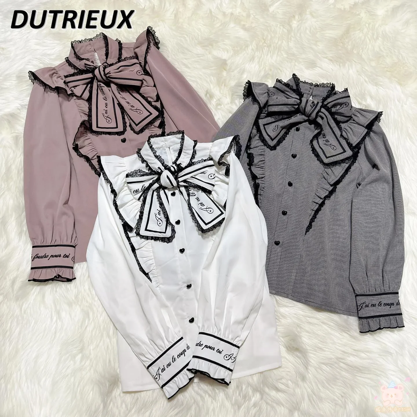 Sweet Girl Long-Sleeved Top Rojita Letter Embroidery Big Bow Lace Stitching Blouse Cute Mine Mass-Produced Shirts for Women
Sweet Girl Long-Sleeved Top Rojita Letter Embroidery Big Bow Lace Stitching Blouse Cute Mine Mass-Produced Shirts for Women