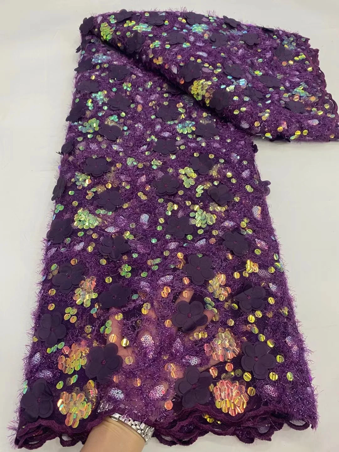 Hot Sale Purple African Luxury Sequins Net Lace Fabrics Embroidery French Tulle Mesh Lace Fabric Material For Party Wedding
Hot Sale Purple African Luxury Sequins Net Lace Fabrics Embroidery French Tulle Mesh Lace Fabric Material For Party Wedding