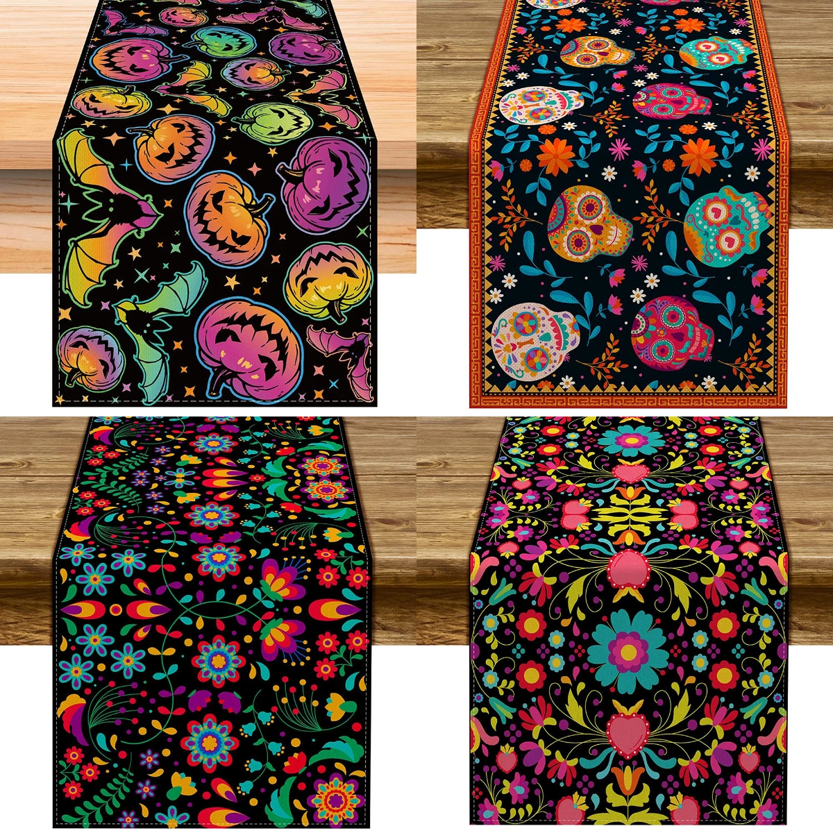 33x183CM Halloween Day Of The Dead Table Flags Pumpkin Skull Flower Tablecloth Festive Dining Table Decoration Kitchen Table Mat
33x183CM Halloween Day Of The Dead Table Flags Pumpkin Skull Flower Tablecloth Festive Dining Table Decoration Kitchen Table Mat