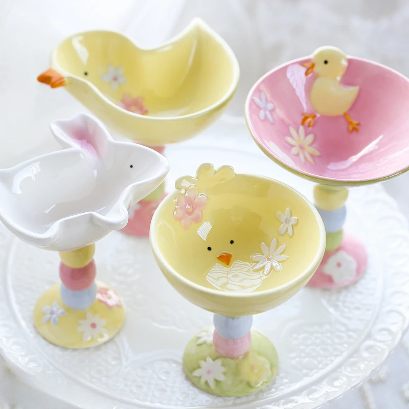 Kitchen DecorationCeramicSuper Cute Hand Painted Little Duck Bunny Modeling Suitable for Dessert Ice Cream Pudding Cup Tall Bowl
Kitchen DecorationCeramicSuper Cute Hand Painted Little Duck Bunny Modeling Suitable for Dessert Ice Cream Pudding Cup Tall Bowl