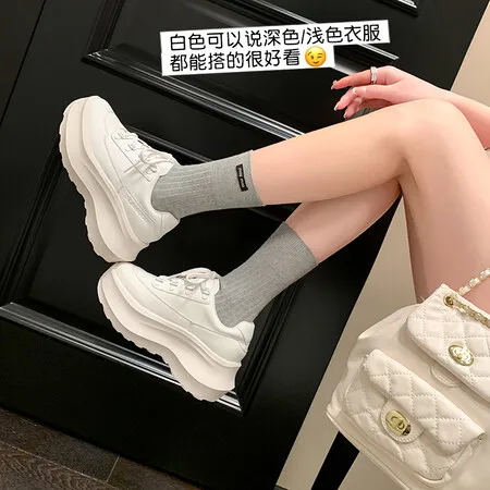 White Platform Women's Sneakers 2024 Spring Lace-Up Thick Bottom Vulcanize Shoes Woman Pu Leather Breathable Sports Shoes Ladies
White Platform Women's Sneakers 2024 Spring Lace-Up Thick Bottom Vulcanize Shoes Woman Pu Leather Breathable Sports Shoes Ladies