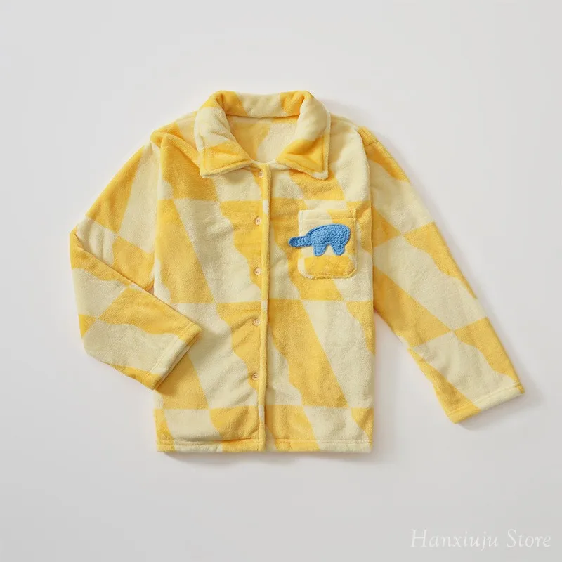 Warm Thick Flannel Casual Women's Pajamas Sets Yellow Color Long Sleeve Sleepwear Suits Winter Autumn Plus Pyjamas 6 S0d6c0ee97f234aadb54d790e4fd616d00
