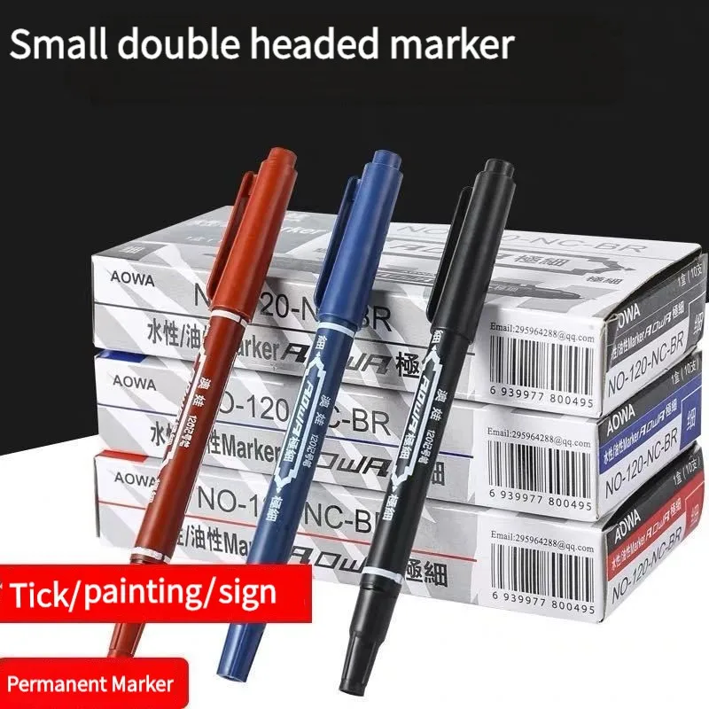 

10Pcs/set Double Tip Art Black Blue ink Permanent Paint Marker Pen for Plastic Wood Stone Metal Glass Doodling Marking Graffiti