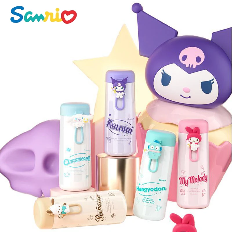 

350Ml Sanrios Cinnamoroll My Melody Kuromi Cartoon Cute Portable Kids Straw Thermos Cup 316 Stainless Steel Student Water Bottle