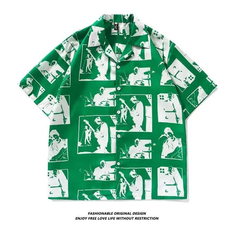 Elegant Fashion Harajuku Slim Fit Male Clothes Casual All Match Tops Square Neck Printed Button Cardigan Short Sleeve Blusa
Elegant Fashion Harajuku Slim Fit Male Clothes Casual All Match Tops Square Neck Printed Button Cardigan Short Sleeve Blusa