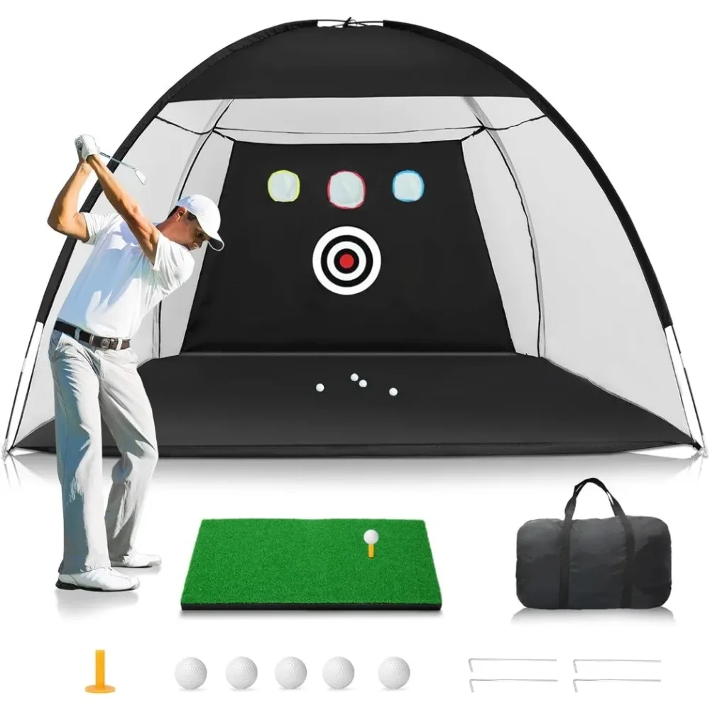 

Golf Net: 10 x 7ft Golf Hitting Nets for Backyard Driving, Indoor/Outdoor Golf Chipping/Swing Practice Nets