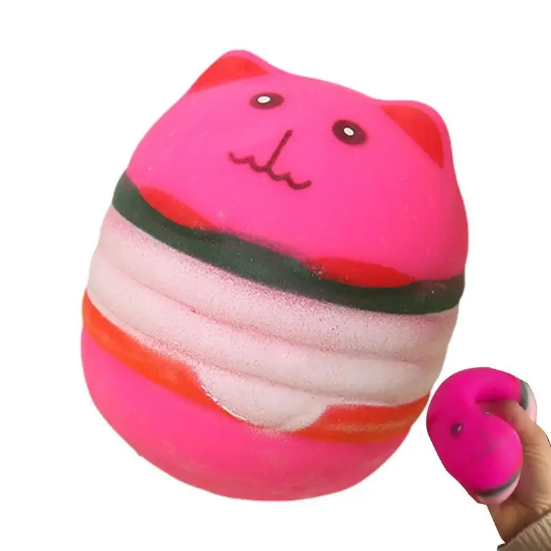 

Cat Face Burger Simulated Bread Soft Slow Rising Squeeze Toys Stress Anxiety Soothing Baby Kid Toy Christmas Gift