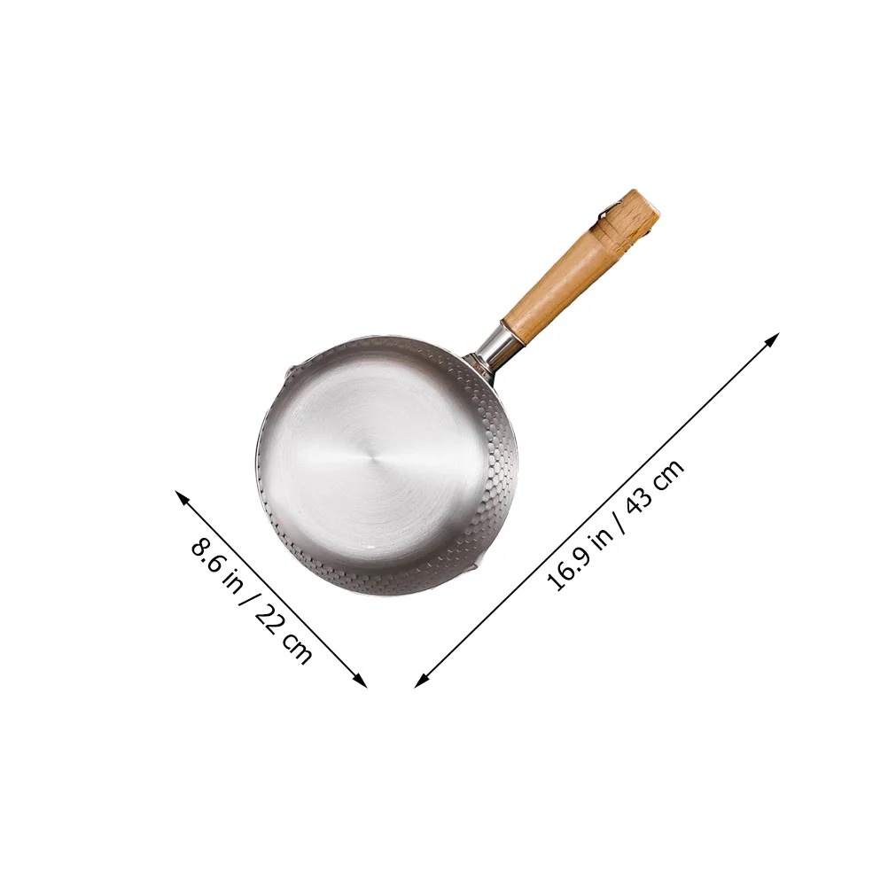 

Stainless Steel Pot, Kitchen Saucepan Soup Pot Pan with Wood Handle for Home Kitchen Restaurant Supplement Silver 18cm