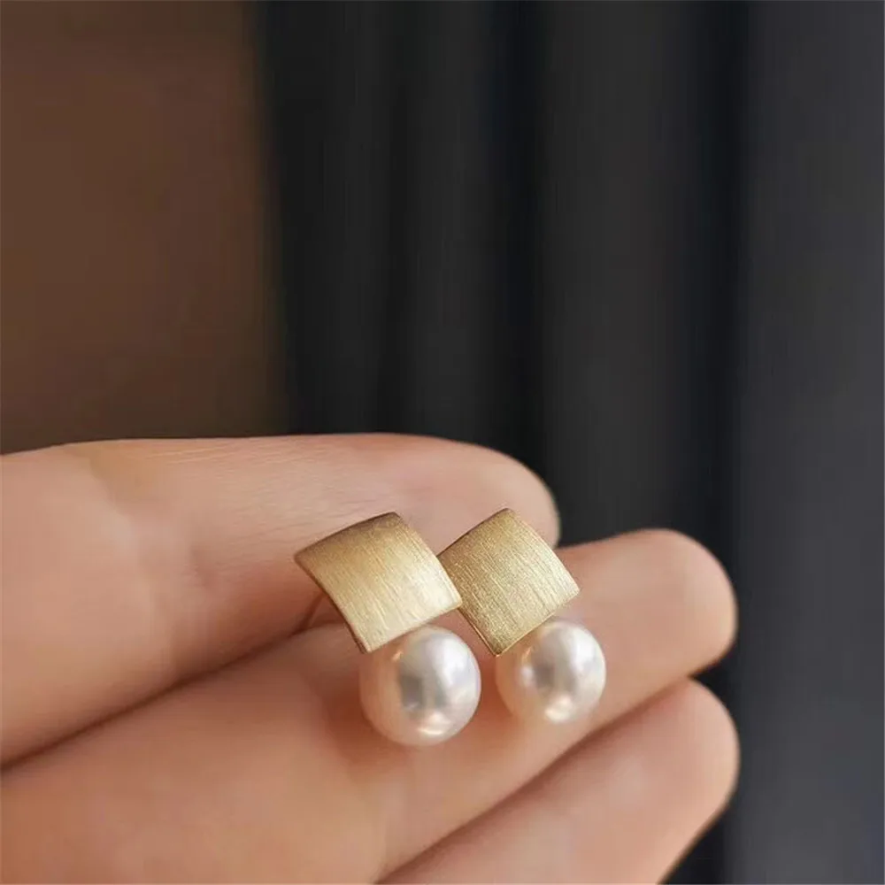 

18K Gold-Plating Pearl Beads Stud Earrings Setting Base Diy Jewelry Making Findings&Components A110